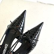  Versace Laced Pin-Point Low Slingback Pumps Height 4.5cm - 4