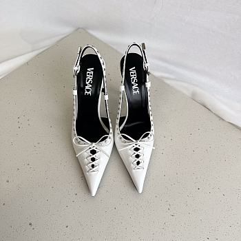  Versace Laced Pin-Point Low Slingback Pumps Height 10cm