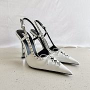  Versace Laced Pin-Point Low Slingback Pumps Height 10cm - 3
