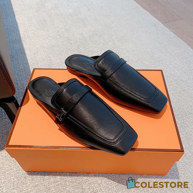 Hermes Groupie Mule Black/White 35-39cm - 1