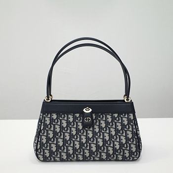 Dior Small Key Bag Blue Dior Oblique Size 30x16.5x 13cm