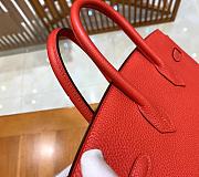 Hermes Birkin Red Leather Size 25cm - 3