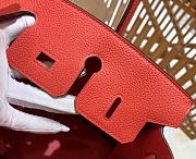 Hermes Birkin Red Leather Size 25cm - 4
