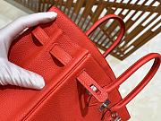 Hermes Birkin Red Leather Size 25cm - 5