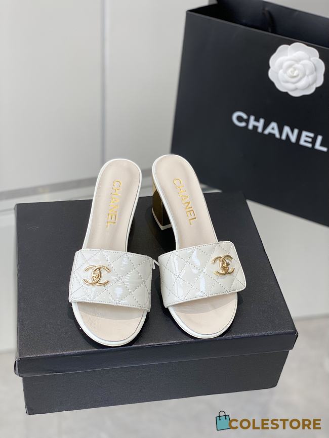 Chanel Slipper White/Black/Beige Size 35-39cm - 1