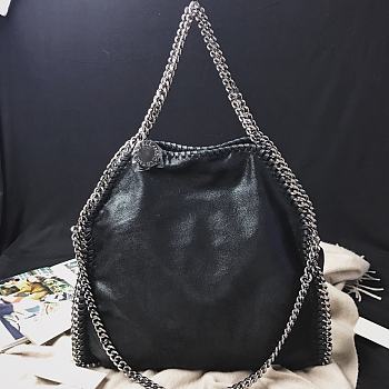 Stella McCartney Falabella Tote Bag Women Black Silver Hardware Size 36×32×10cm