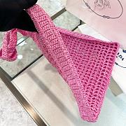 Prada Raffia Pink Bag Size 38x36x3cm - 4