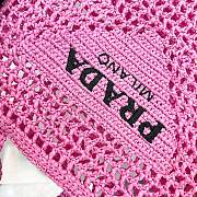 Prada Raffia Pink Bag Size 38x36x3cm - 5
