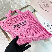 Prada Raffia Pink Bag Size 38x36x3cm - 6