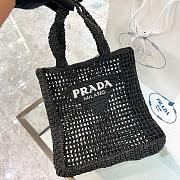 Prada Raffia Black Bag Size 38x36x3cm - 2
