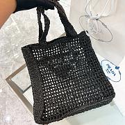 Prada Raffia Black Bag Size 38x36x3cm - 3
