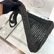 Prada Raffia Black Bag Size 38x36x3cm - 4