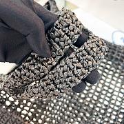 Prada Raffia Black Bag Size 38x36x3cm - 5