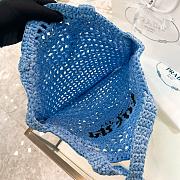 Prada Raffia Blue Bag Size 38x36x3cm - 2