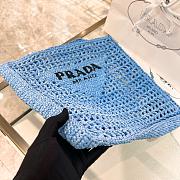 Prada Raffia Blue Bag Size 38x36x3cm - 4