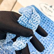 Prada Raffia Blue Bag Size 38x36x3cm - 5