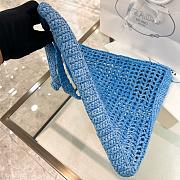 Prada Raffia Blue Bag Size 38x36x3cm - 6