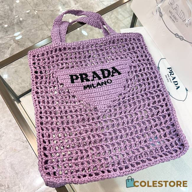 Prada Raffia Purple Bag Size 38x36x3cm - 1