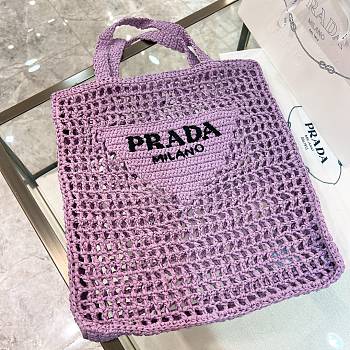 Prada Raffia Purple Bag Size 38x36x3cm