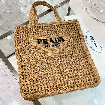 Prada Raffia Bag Size 38x36x3cm