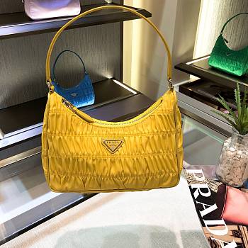 Prada Nylon Saffiano Leather Mini Bag Yellow Size 22x17x6cm