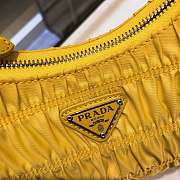 Prada Nylon Saffiano Leather Mini Bag Yellow Size 22x17x6cm - 2