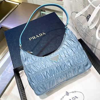 Prada Nylon Saffiano Leather Mini Bag Blue Size 22x17x6cm