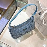 Prada Nylon Saffiano Leather Mini Bag Blue Size 22x17x6cm - 5