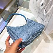 Prada Nylon Saffiano Leather Mini Bag Blue Size 22x17x6cm - 4
