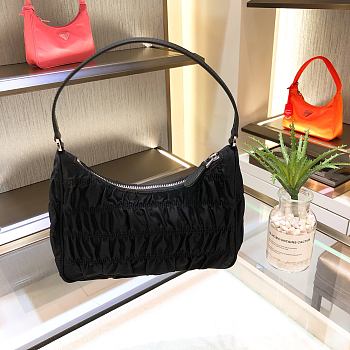 Prada Nylon Saffiano Leather Mini Bag Black Size 22x17x6cm