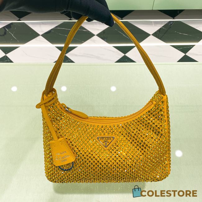 Prada Hobo Yellow Satin Re Edition 2000 Size 22x17x6cm - 1