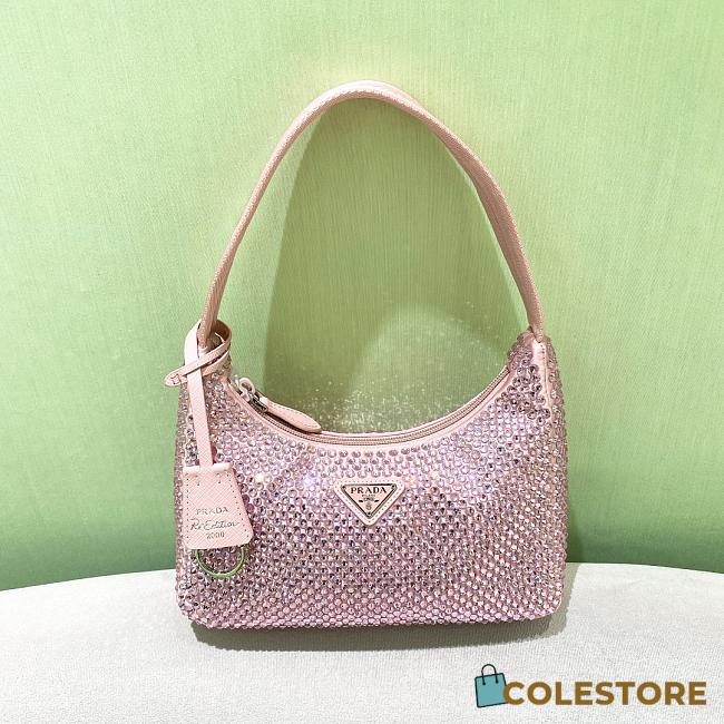 Prada Hobo Pink Satin Re Edition 2000 Size 22x17x6cm - 1