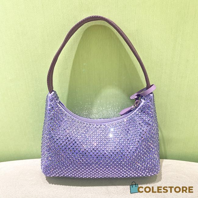 Prada Hobo Purple Satin Re Edition 2000 Size 22x17x6cm - 1