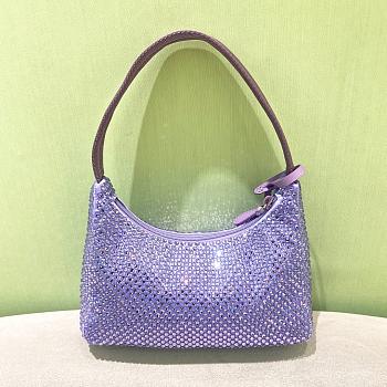 Prada Hobo Purple Satin Re Edition 2000 Size 22x17x6cm