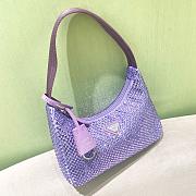Prada Hobo Purple Satin Re Edition 2000 Size 22x17x6cm - 2