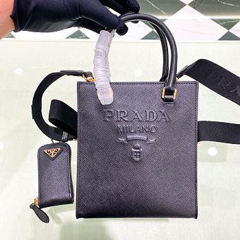 Prada Saffiano Mini Black Mini Size 19*17*6cm