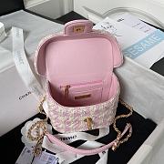 Chanel Small Vanity Casetweed, Lambskin & Gold Metalpink & Ecru Size 12.5x15x8cm - 5