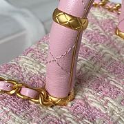 Chanel Small Vanity Casetweed, Lambskin & Gold Metalpink & Ecru Size 12.5x15x8cm - 2