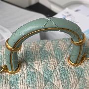 Chanel Small Vanity Casetweed, Lambskin & Gold Metalblue & Ecru Size 12.5x15x8cm - 4