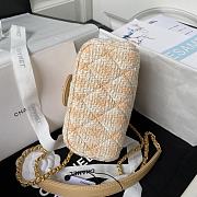 Chanel Small Vanity Casetweed, Lambskin & Gold Metalorange & Ecru Size 12.5x15x8cm - 3