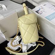 Chanel Small Vanity Lambskin Light Yellow Size 12.5x15x8cm - 5