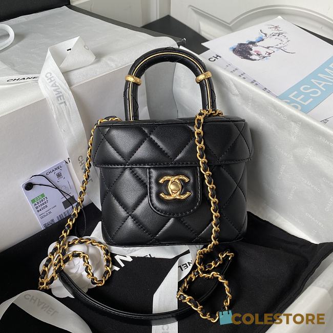 Chanel Small Vanity Lambskin Black Size 12.5x15x8cm - 1