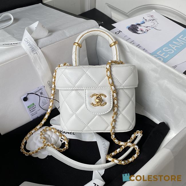 Chanel Small Vanity Lambskin White Size 12.5x15x8cm - 1
