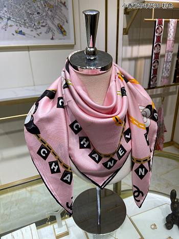 Chanel Scarf Silk Pink 