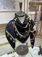 Chanel Scarf Silk Black  - 1
