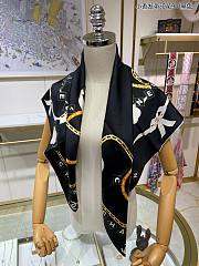 Chanel Scarf Silk Black  - 5