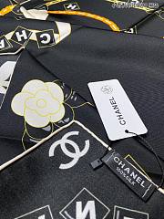 Chanel Scarf Silk Black  - 6