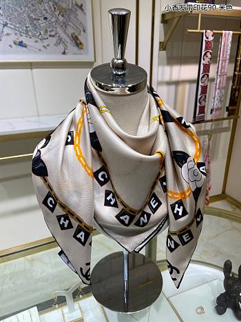 Chanel Scarf Silk White