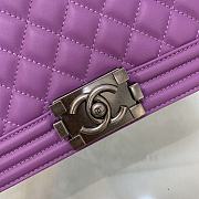 Chanel Boy Chanel Purple Silver Hardware Size 25cm - 3