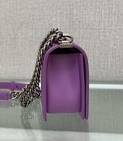 Chanel Boy Chanel Purple Silver Hardware Size 25cm - 2